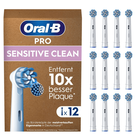 Oral-B PRO Sensitive Clean Aufsteckbürsten, 12 Stück, entfernt 10x mehr Plaque.